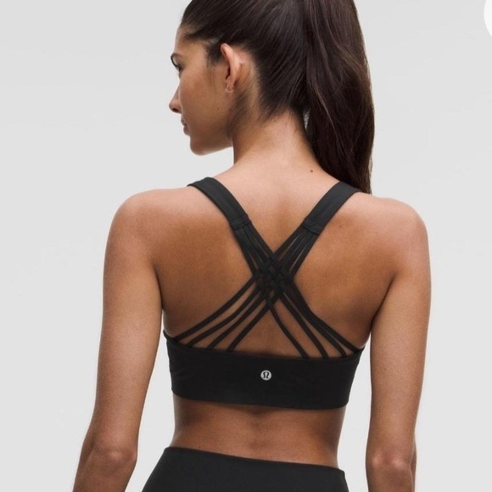 Lululemon Free To Be Moved Bra in black.